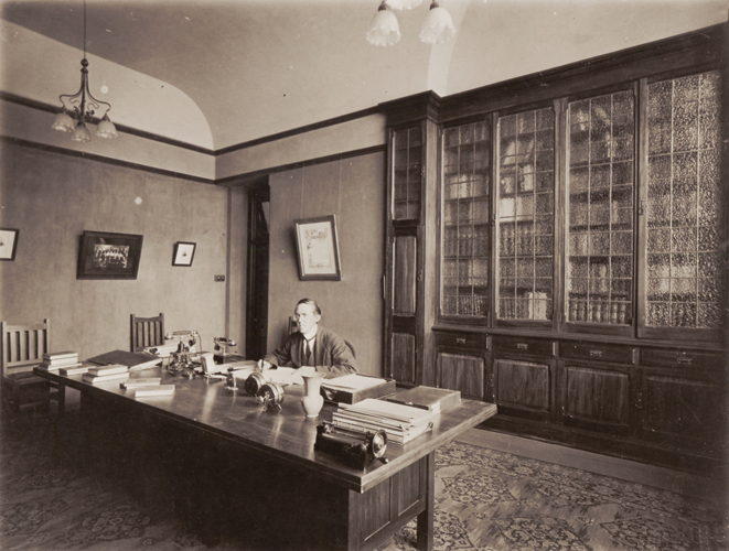 1902 &mdash; George George, Auckland Technical School&rsquo;s first Director, in his Rutland Street office.