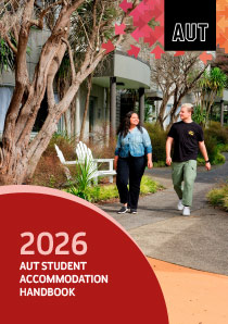 Accommodation handbook cover page showing accommodation building