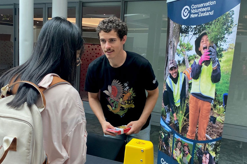 Andrew runs a stall at an expo