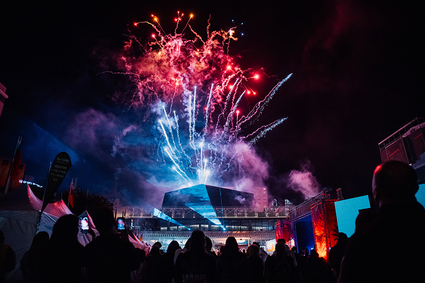 Fireworks above the Aotea Centre on November 16 for WIPCE 2025.